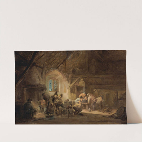 Rustic Interior With Peasants Drinking And Gaming by Isaac van Ostade