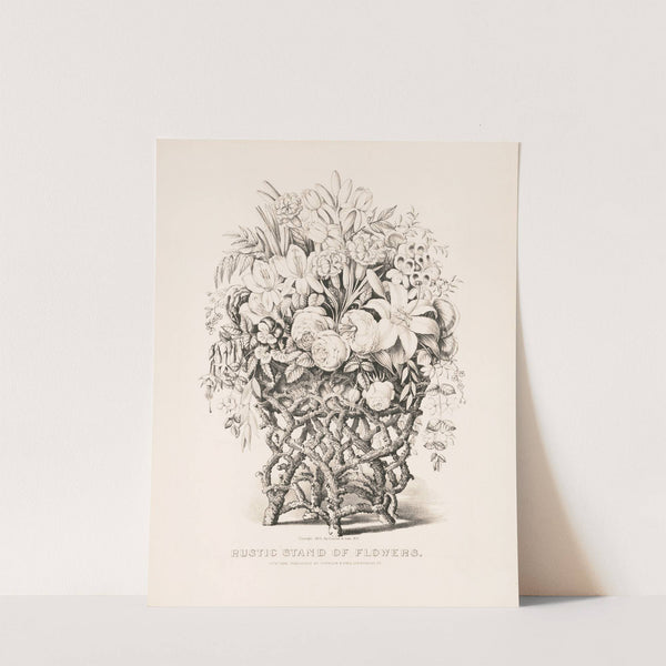 Rustic stand of flowers (1875) by Currier & Ives.