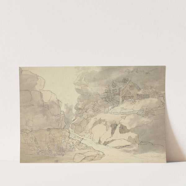 Rustics and Cottages by a River by Joseph Farington