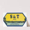 S and T Brand Produce Label (1930-1950)