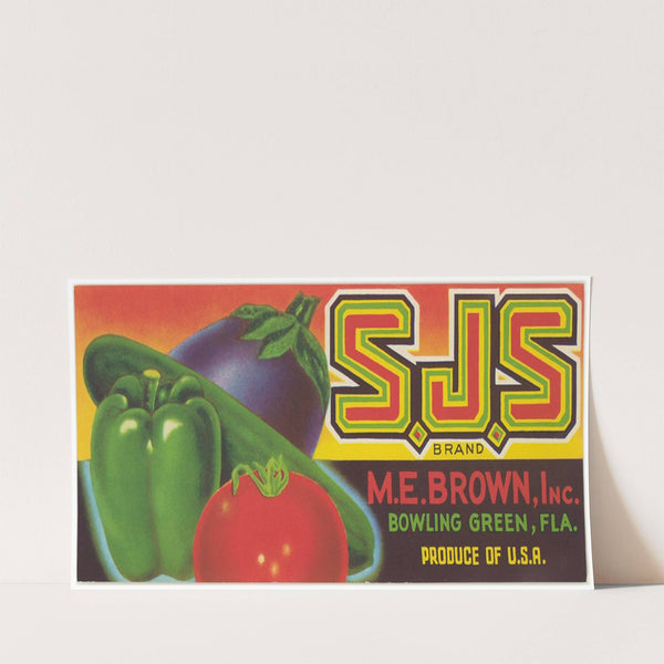 S.J.S. Brand Produce Label (1930-1950)