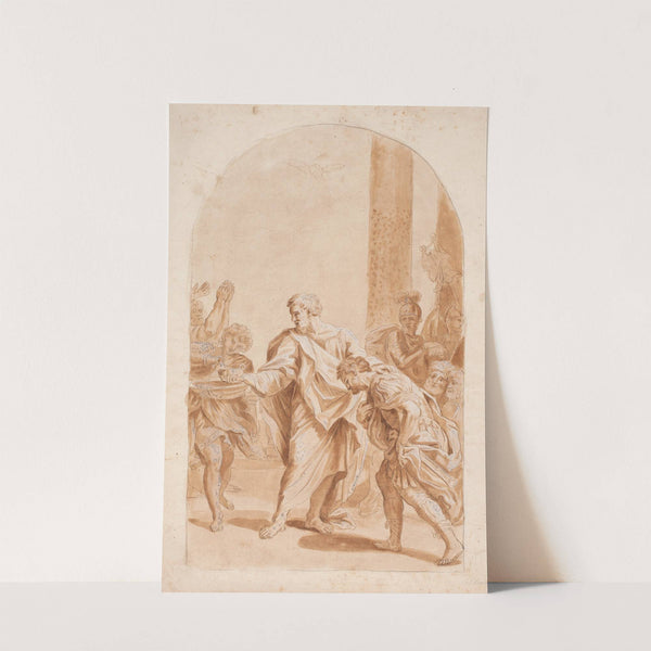 S. Peter døber Centurion Cornelius. (Apostelhist. 1047-48) by Hendrik Krock