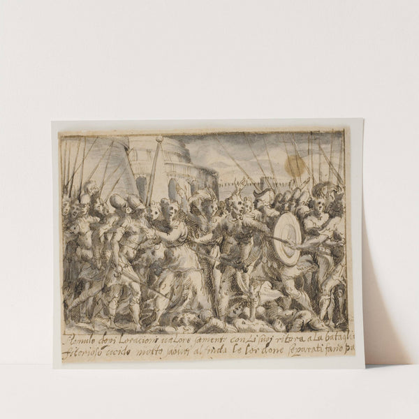 Sabinerkvinderne forhandler fred mellem romerne og sabinerne by Giovanni Battista Fontana