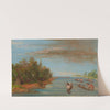 Sac And Fox Sailing In Canoes by George Catlin