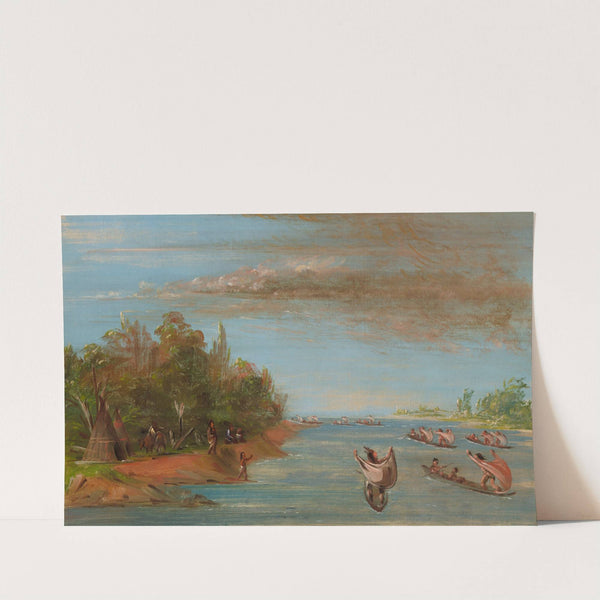 Sac And Fox Sailing In Canoes by George Catlin