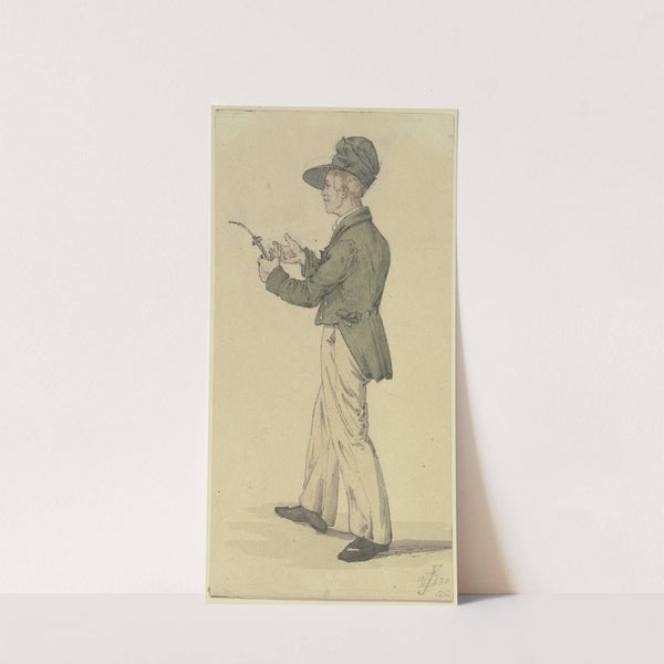 Sachsenhäuser mit einer Pfeife in der Hand nach links gewendet by Jakob Fürchtegott Dielmann