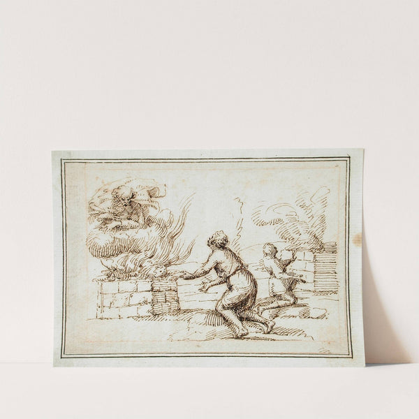 Sacrifice of Cain and Abel (16th-17th century) by Francesco Allegrini