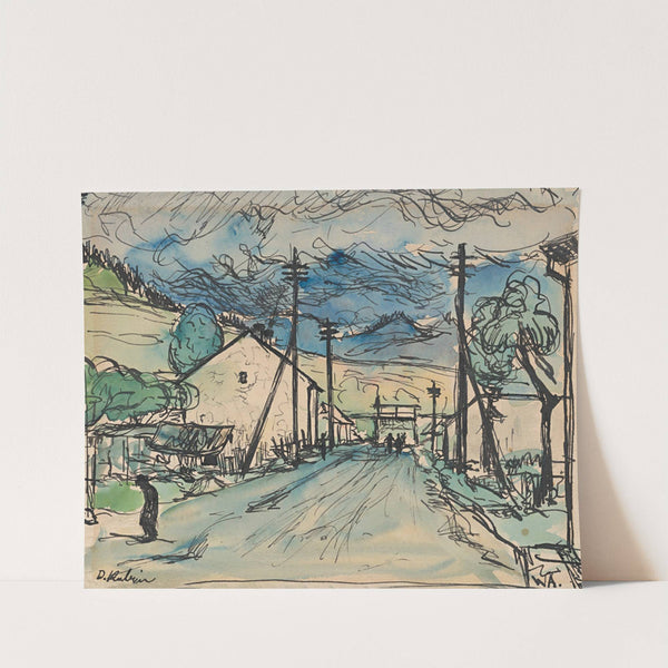 Sad man in the village (1930-1939) by Arnold Peter Weisz-Kubínčan