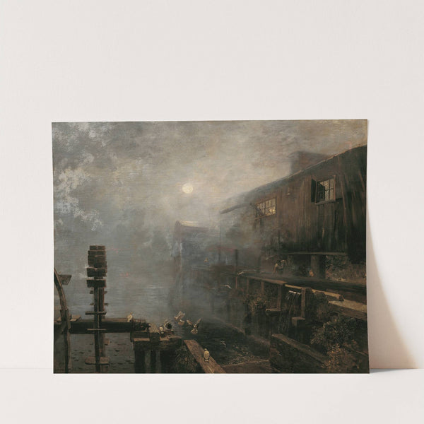 Sägemühle im Morgennebel by Emil Jakob Schindler