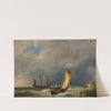 Sail boats on the sea by Johannes Hermanus Barend Koekkoek