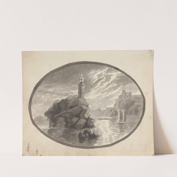 Sailboat near Rocks by James Miller