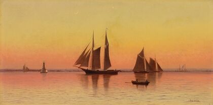 Sailboats At Sunset