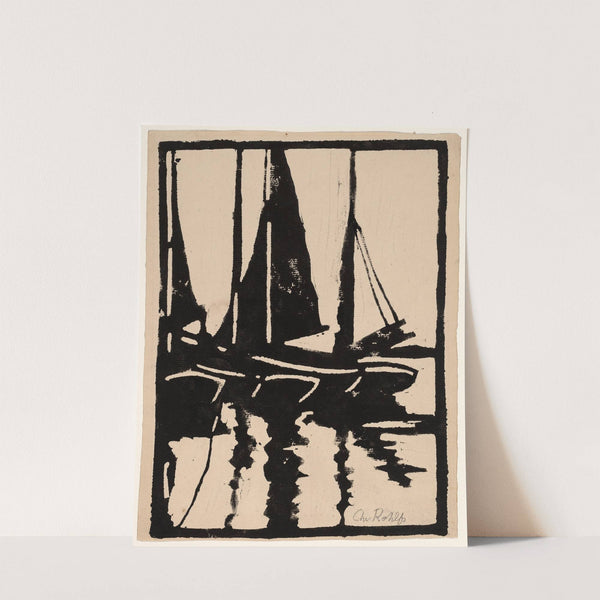 Sailboats in the Harbor (1905-1910) by Christian Rohlfs