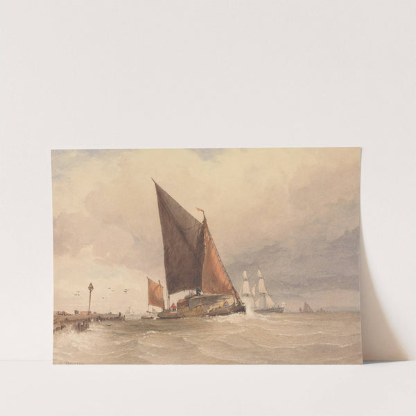Sailing Barge at Sea by Edward Duncan