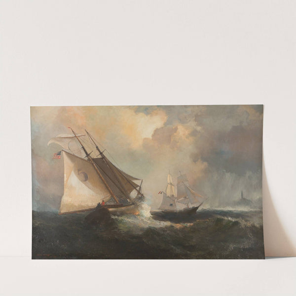 Sailing boats in a storm by the American coast by Julian Oliver Davidson