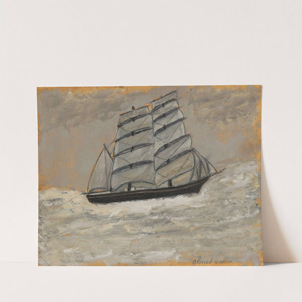 Sailing Ship in a Stormy Sea by Alfred Wallis