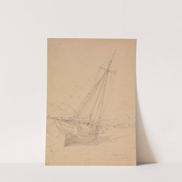 Sailing-Ship on the Shore, Tarbert, Loch Fyne by Hans Gude
