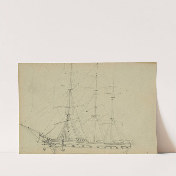 Sailing ship with three masts by Alfred Rudolph Waud