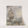 Sailing Ships and Small Boats in Rough Sea off the Coast by Samuel Owen
