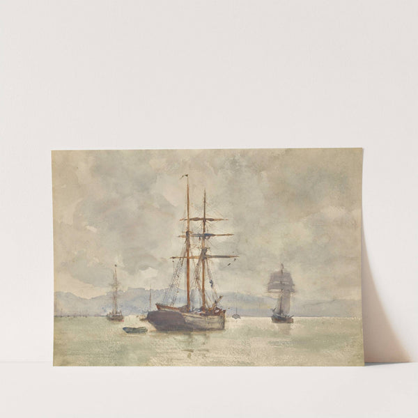 Sailing Ships At Anchor by Henry Scott Tuke