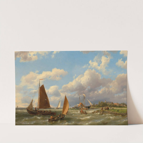 Sailing Ships on the Scheldt by Hermanus Koekkoek