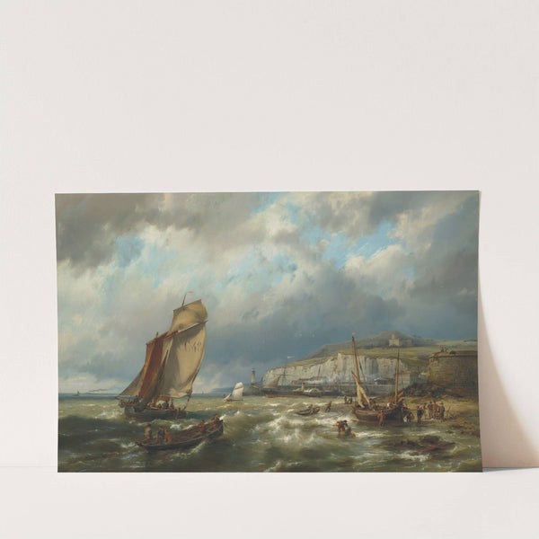 Sailing vessels and a cross channel packet off Newhaven by Hermanus Koekkoek the Younger