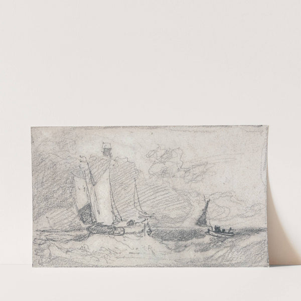Sailing Wherries and Boats in a Choppy Sea by John Sell Cotman