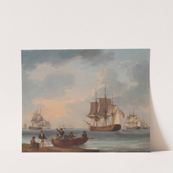 Sailors Pushing Off From Shore To Join The Fleet by William Anderson