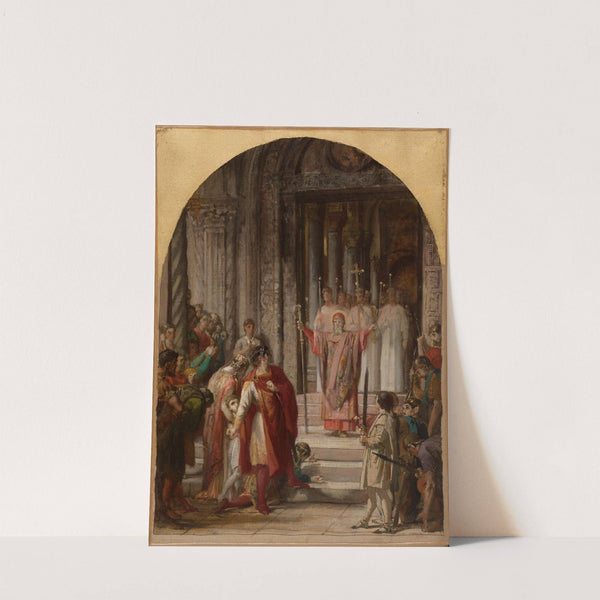 Saint Ambroise interdit l’entrée du lieu saint à l’empereur Théodose, coupable du meurtre des habitants d’Antioche. (1873) by Jules-Eugène Lenepveu