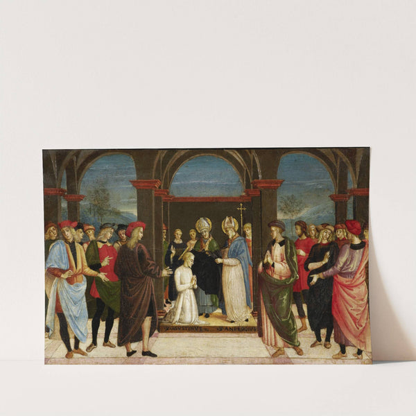 Saint Ambrose vesting Saint Augustine by Umbrian Master