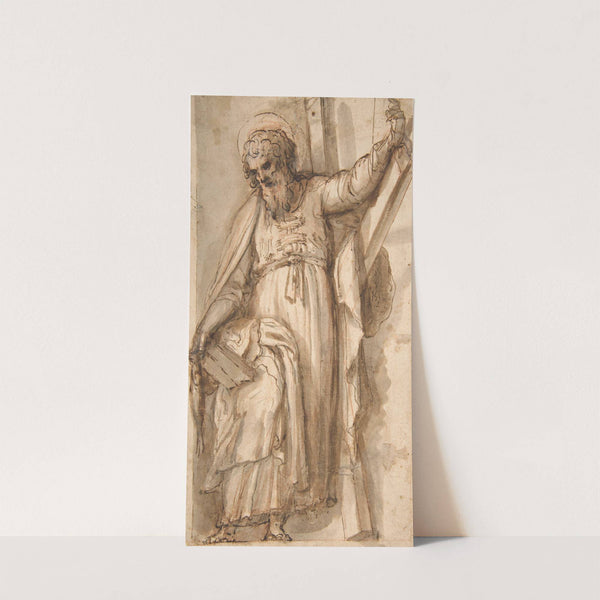 Saint Andrew, Apostle, with Transverse Cross, Book, and Fish by Fabrizio Santafede