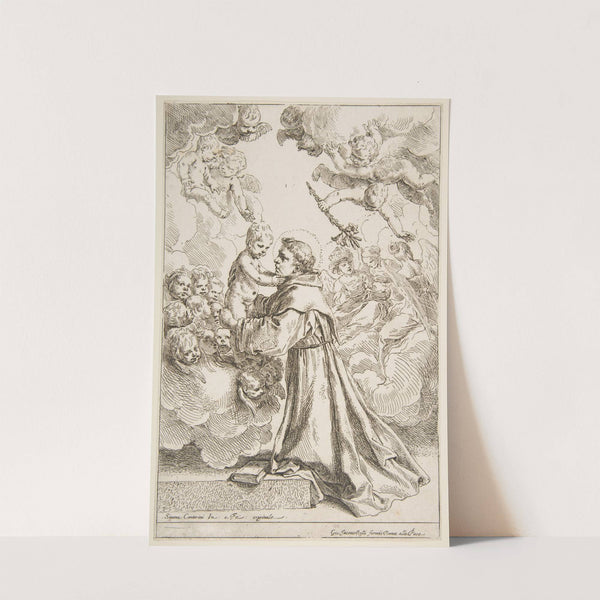 Saint Anthony of Padua adoring the Christ Child in Glory (ca. 1640) by Simone Cantarini