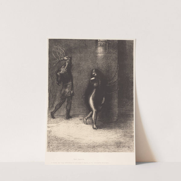 Saint-Antoine…A travers ses longs cheveux qui lui couvraient la figure, j’ai cru reconnaitre Ammonaria (1889) by Odilon Redon