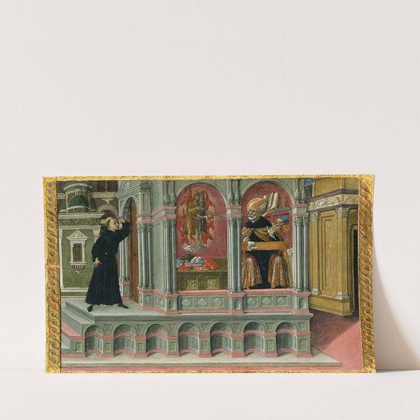 Saint Augustine’s Vision of Saints Jerome and John the Baptist (1476) by Matteo di Giovanni