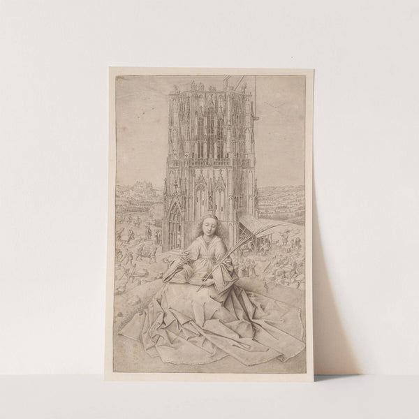 Saint Barbara, Seated Before her Tower (1769) by Cornelis van Noorde