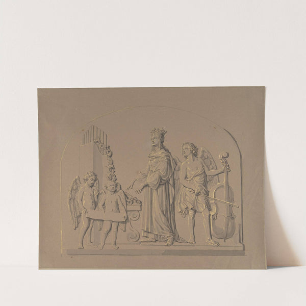 Saint Cecilia at the Organ, Flanked by Angels Making Music by Johann Gottfried Schadow