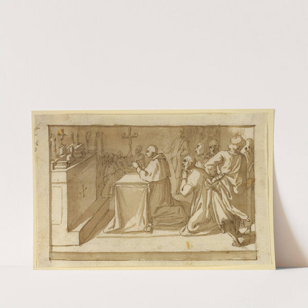 Saint Charles Borromeo Venerating the Relics by Workshop of Cesare Nebbia