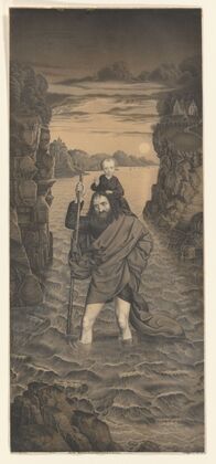 Saint Christopher crosses a river with the Christ Child on his shoulders (1823)
