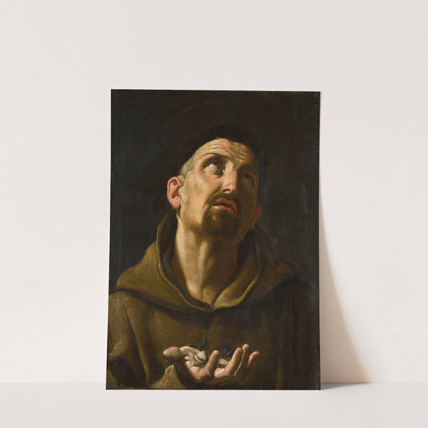 Saint Didacus of Alcalá, holding rose buds by Follower Of Guido Reni