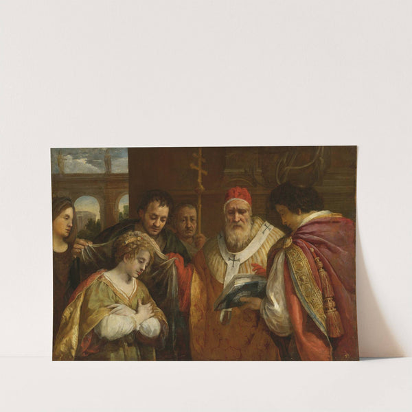 Saint Domitilla Receiving The Veil From Pope Clement I by Pietro da Cortona
