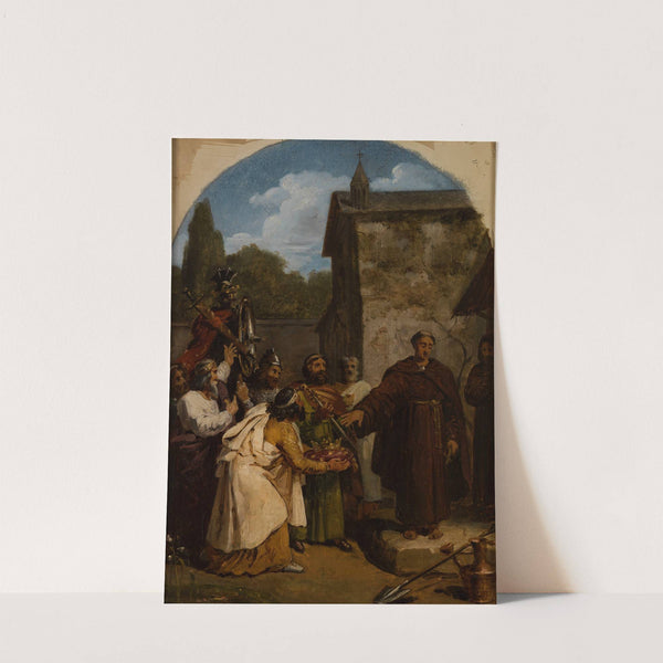 Saint Fiacre refusing the crown of Scotland by François-Louis Dejuinne