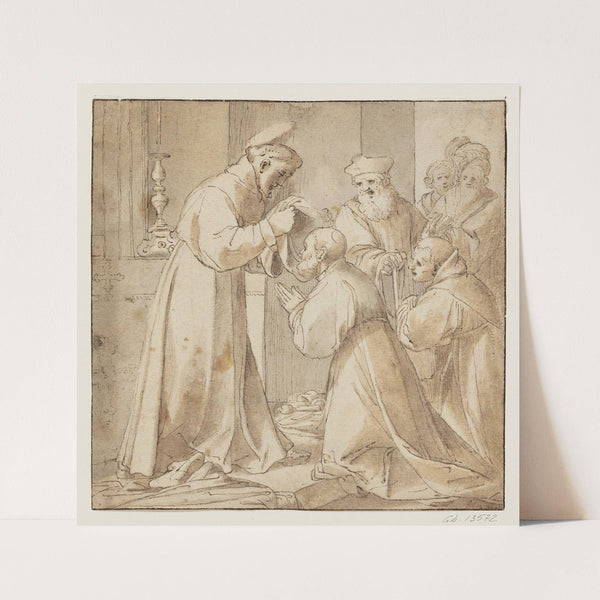 Saint Francis of Assisi consecrates new monks by Andrea Boscoli
