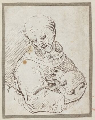 Saint Francis of Assisi with cross and skull
