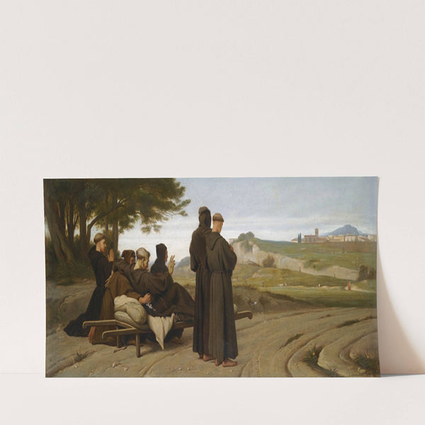 Saint Francois D’assise Transporte Mourant a Sainte-Marie Des Anges, Benit La Ville D’assise (1856) by François-Léon Benouville