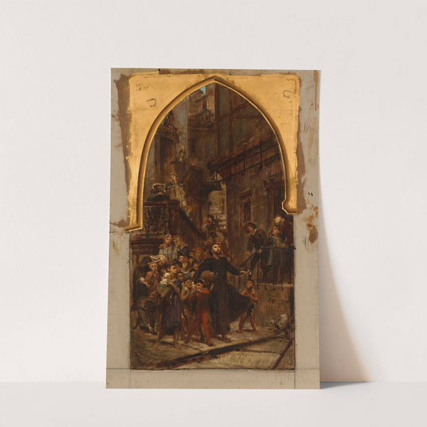 Saint François-Xavier parcourant les rues de Goa pour appeler les enfants et les esclaves au catéchisme by Pierre Paul Léon Glaize