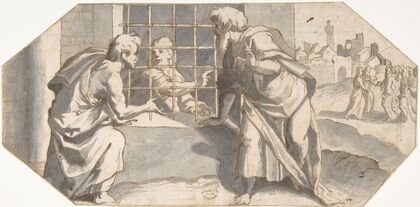 Saint John the Baptist in Prison Sends His Disciples to Question Jesus