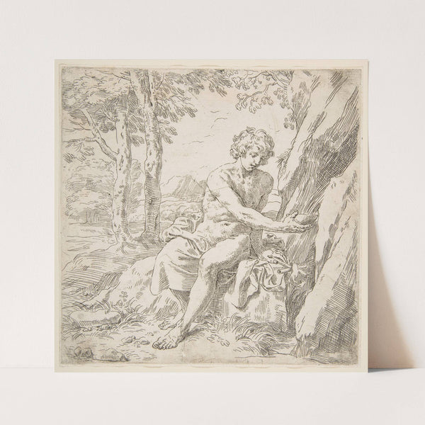 Saint John the Baptist in the desert (ca. 1637–39) by Simone Cantarini