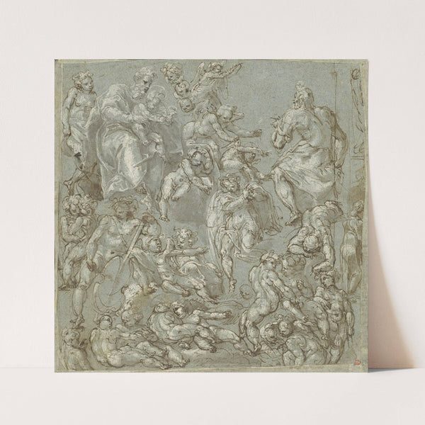 Saint Joseph and the Christ Child with Angels and Putti by Cesare Pollini