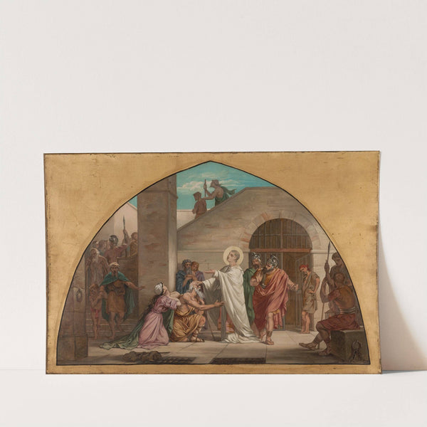 Saint Laurent guérissant les aveugles dans sa prison by Paul Nanteuil