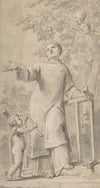 Saint Lawrence Standing and Holding the Grill, Instrument of His Martyrdom